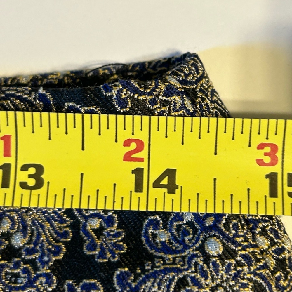 Ann Taylor LOFT 4 Black Blue Jacquard Damask Skirt Lined Office Working girl - Picture 7 of 8